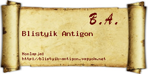 Blistyik Antigon névjegykártya